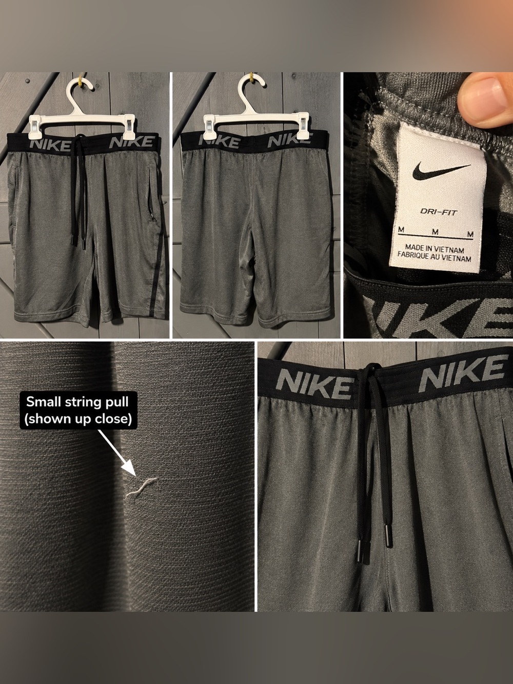 Nike Men's Dark Gray Athletic Shorts with Elastic Waistband